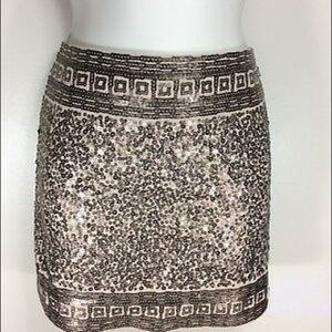 Express cream and Gold sequin skirt